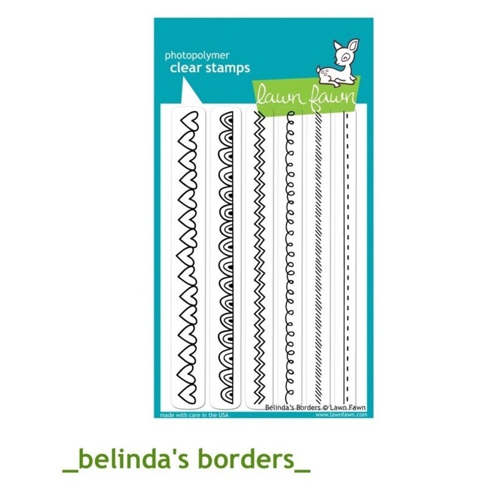 BELINDA'S BORDERS Lawn Fawn Clear Stamps Stitching Hearts Doodles Loops LF394